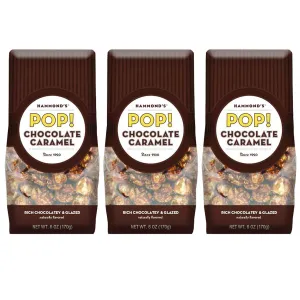 Hammond's Candies | Gourmet Caramel Chocolate Popcorn | 3 Bags, Great for Snacking | Small Batches Popped to Perfection | Handcrafted in USA…
