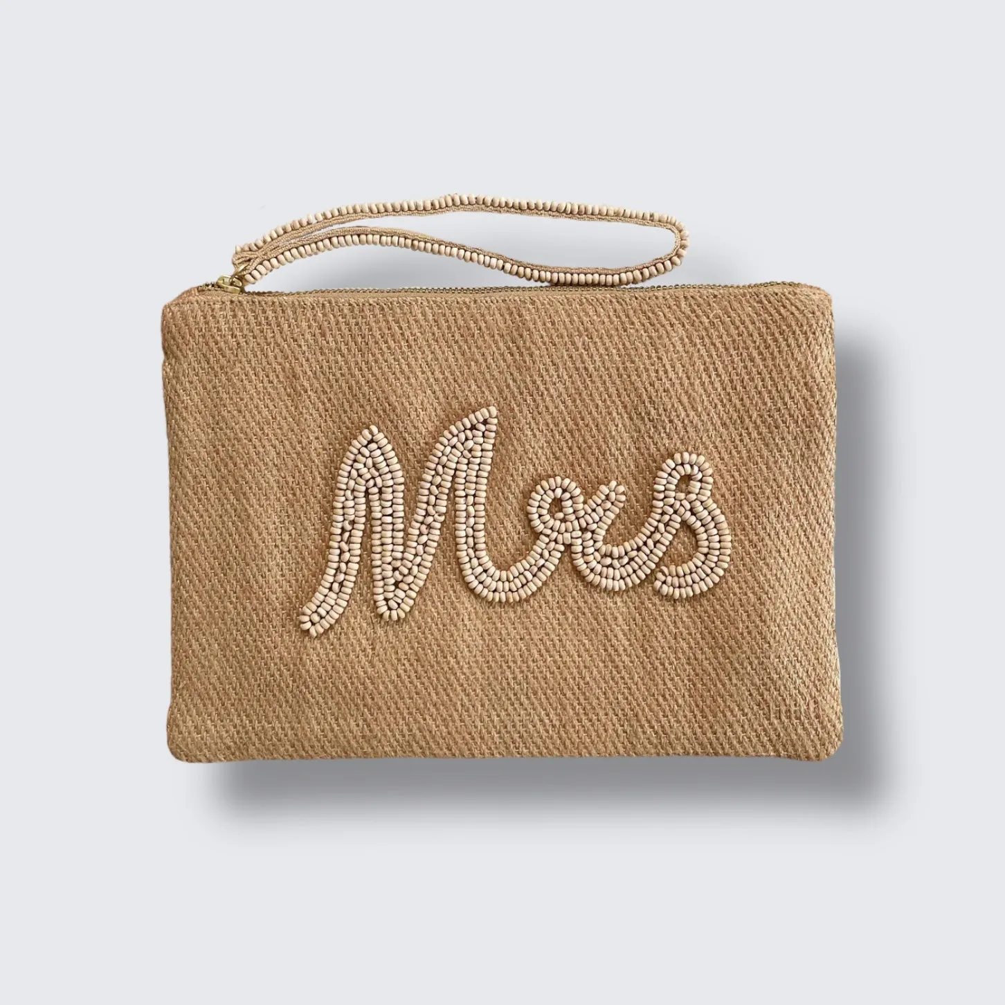 Hand Beaded Mrs Wristlet Clutch