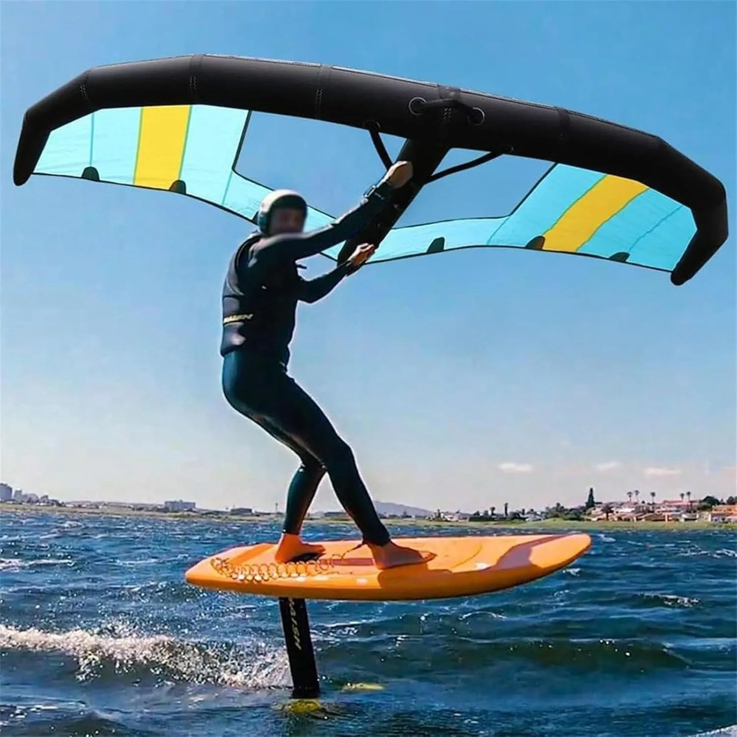 Handheld Inflatable Surfing Wing, Kitesurfing Inflatable Foil Kite, Wind Wings for Adult, Beginner, Water Play, Outdoor Fun Sports