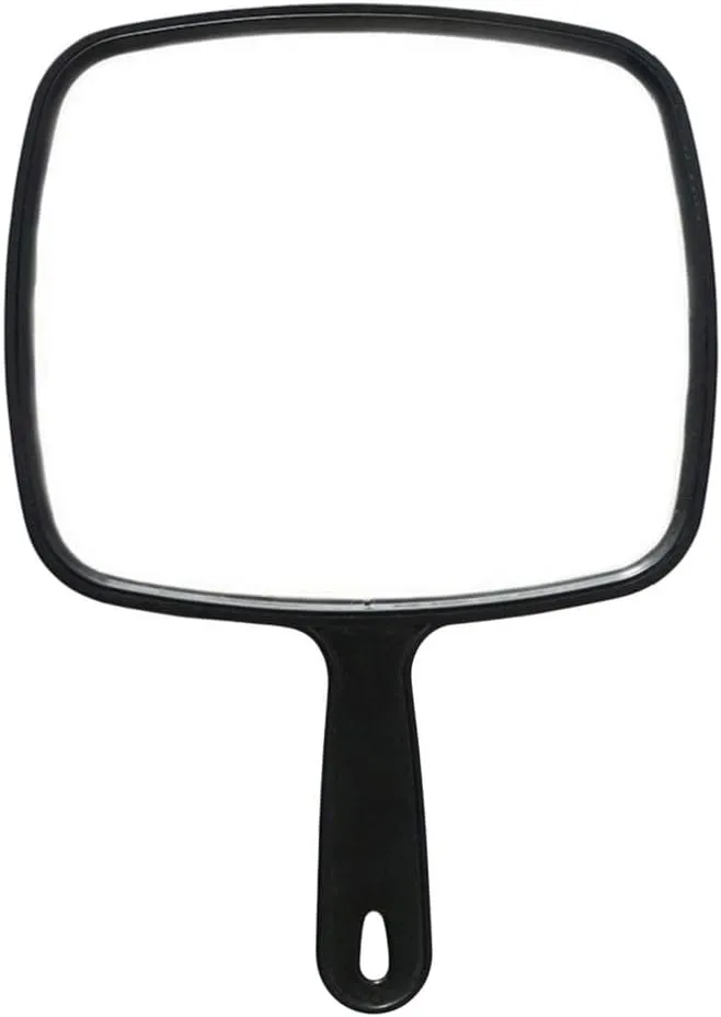 Handheld Makeup Mirror Professional Handheld Salon Barbers Hairdressers Mirror with Handle Cosmetic Hand Mirror for Home Salon Makeup
