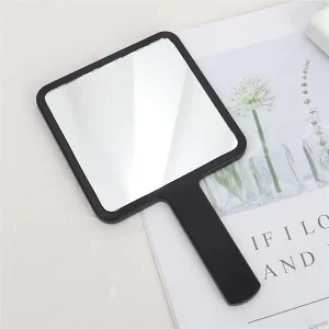 Handheld Makeup Mirror Square Makeup Vanity Mirror with Handle Hand Mirror SPA Salon Compact Mirrors Cosmetic Mirror for Women (Color : Schwarz) (Blac
