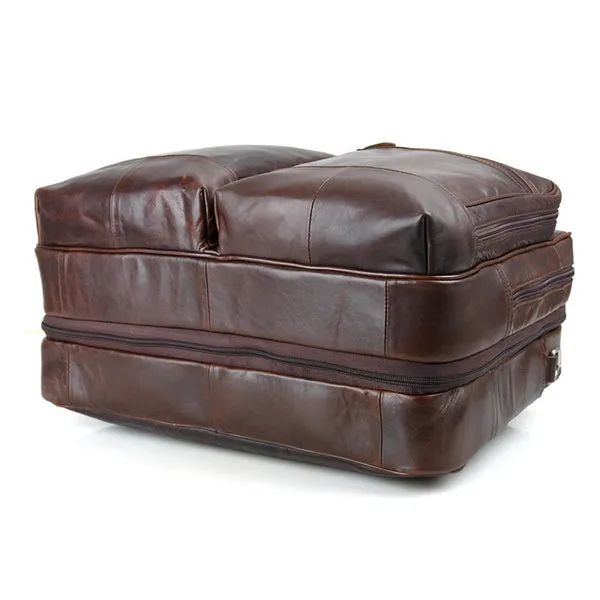 Handmade Top Grain Leather Briefcase Messenger Bag Men's Business Laptop Bag
