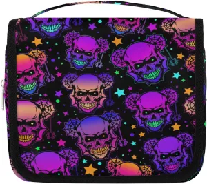 Hanging Toiletry Bag Halloween Skeleton Women Travel Makeup Bag Organizer Toiletries Bag for Travel Size Essentials Accessories Cosmetics