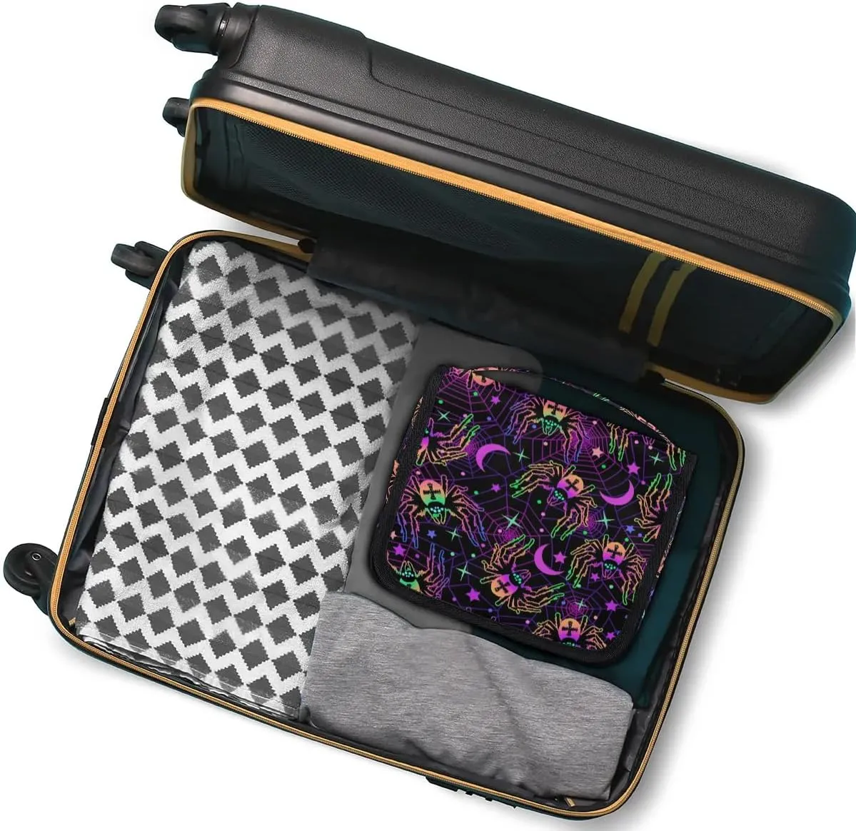 Hanging Toiletry Bag Halloween Spider Women Travel Makeup Bag Organizer Toiletries Bag for Travel Size Essentials Accessories Cosmetics
