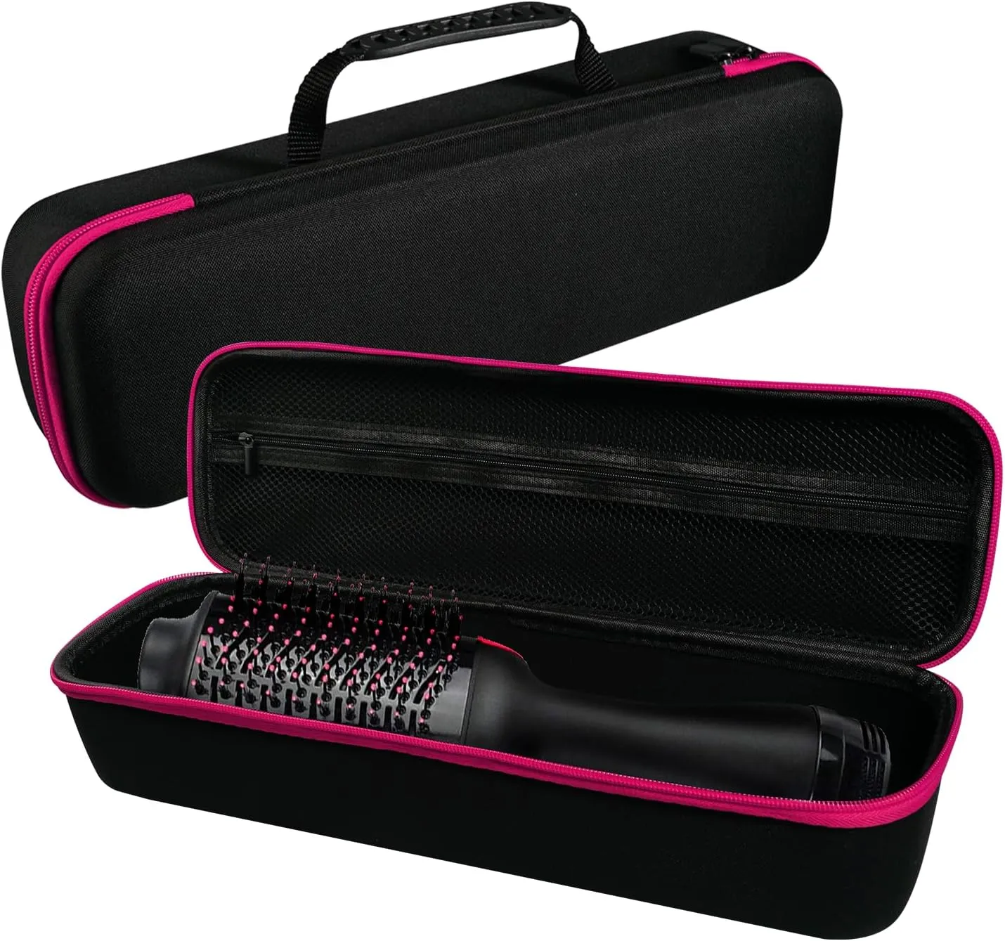 Hard Carrying Case for Revlon Hair Dryer Brush Original 1.0/Plus 2.0,Portable Travel Storage Bag Compatibility with All Brand Hot Tools Volumizer Hot Air Brush (Rose Red)