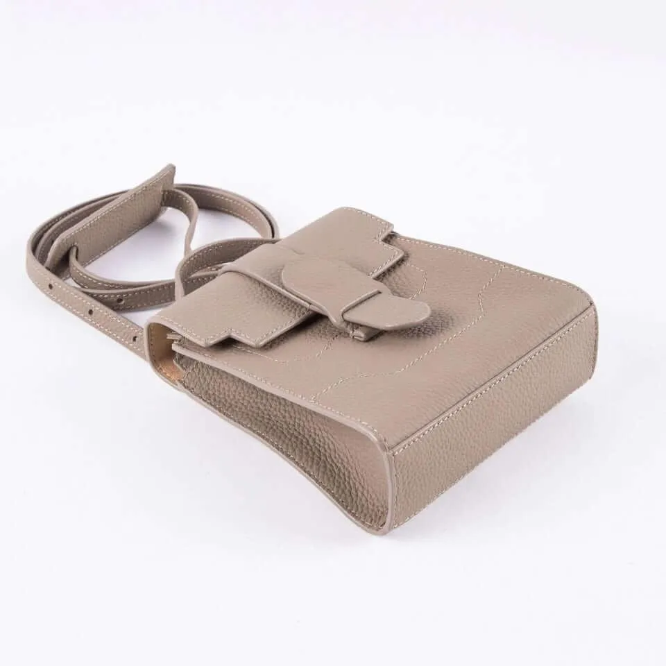 Hazel Mini Commuter Backpack | Handbag | Crossbody Bag in Leather _ Grey