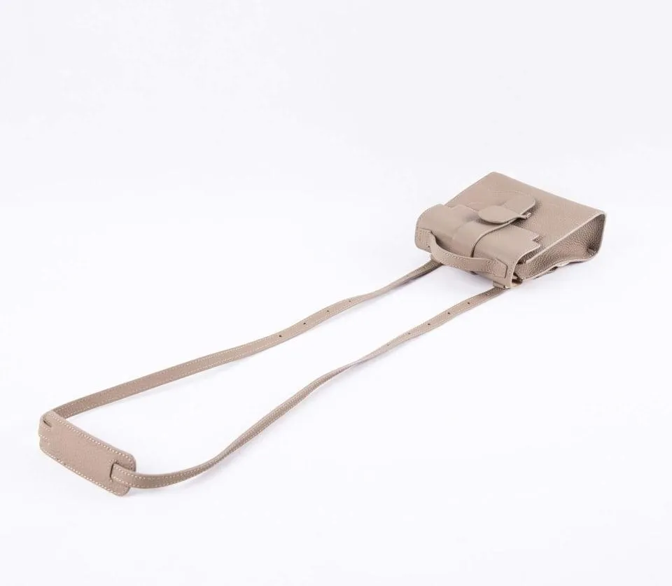 Hazel Mini Commuter Backpack | Handbag | Crossbody Bag in Leather _ Grey