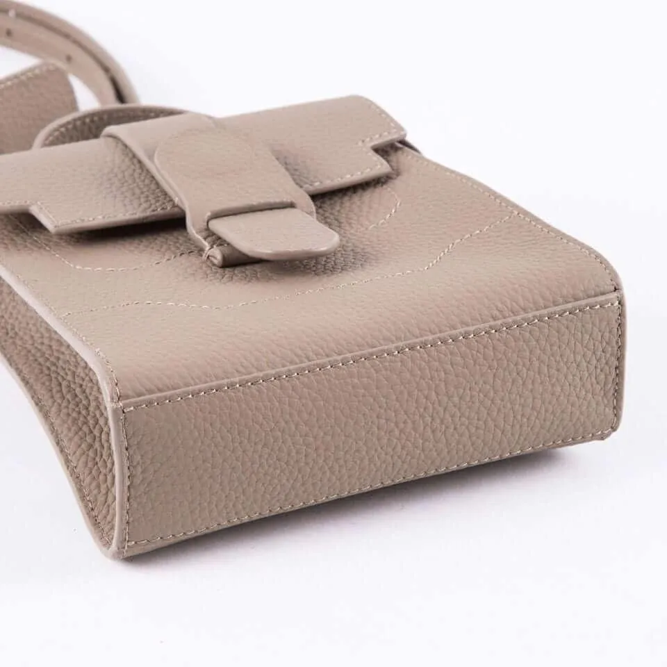 Hazel Mini Commuter Backpack | Handbag | Crossbody Bag in Leather _ Grey