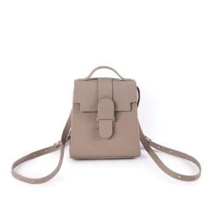 Hazel Mini Commuter Backpack | Handbag | Crossbody Bag in Leather _ Grey