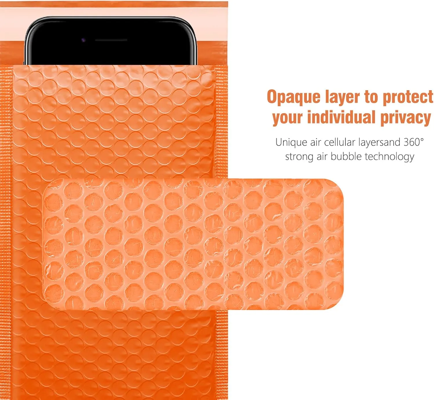 HBlife 50Pcs Bubble Mailers, 6x10 Inches Self Seal Orange Poly Mailers, Padded Envelopes Shipping Bags Packaging for Small Business