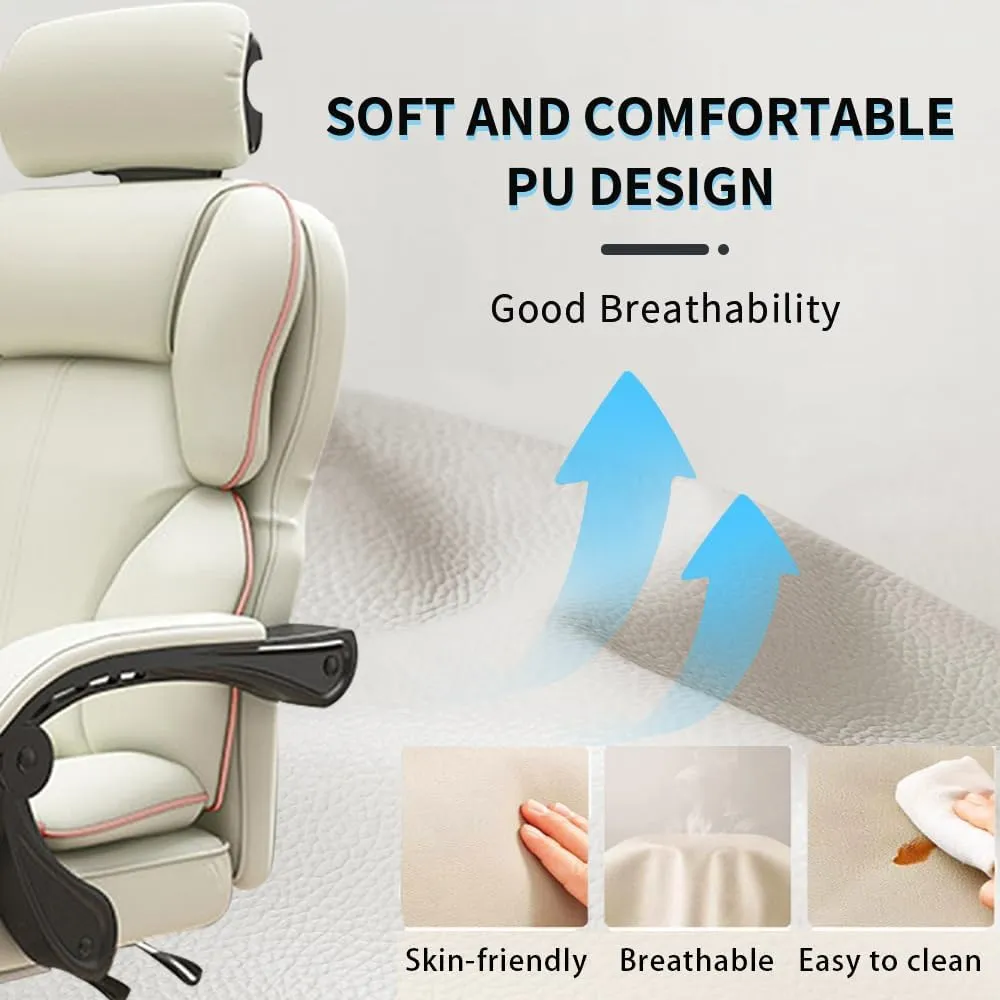 HDHDBA Executive Office Chair High Back Adjustable Home Computer Chairs Big and Tall Desk Chair Back Support Swivel PU Leather Chair with Lumbar Support