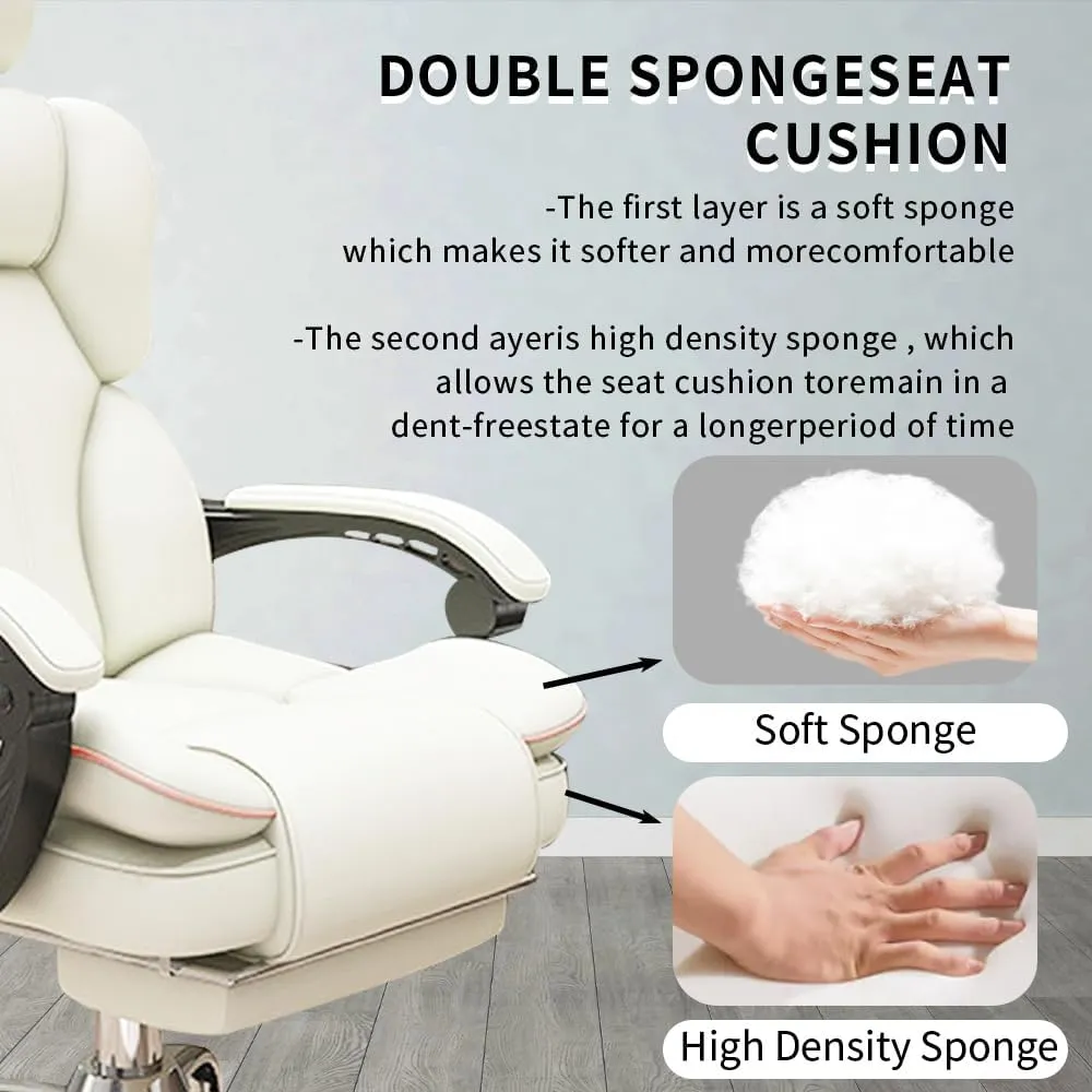 HDHDBA Executive Office Chair High Back Adjustable Home Computer Chairs Big and Tall Desk Chair Back Support Swivel PU Leather Chair with Lumbar Support