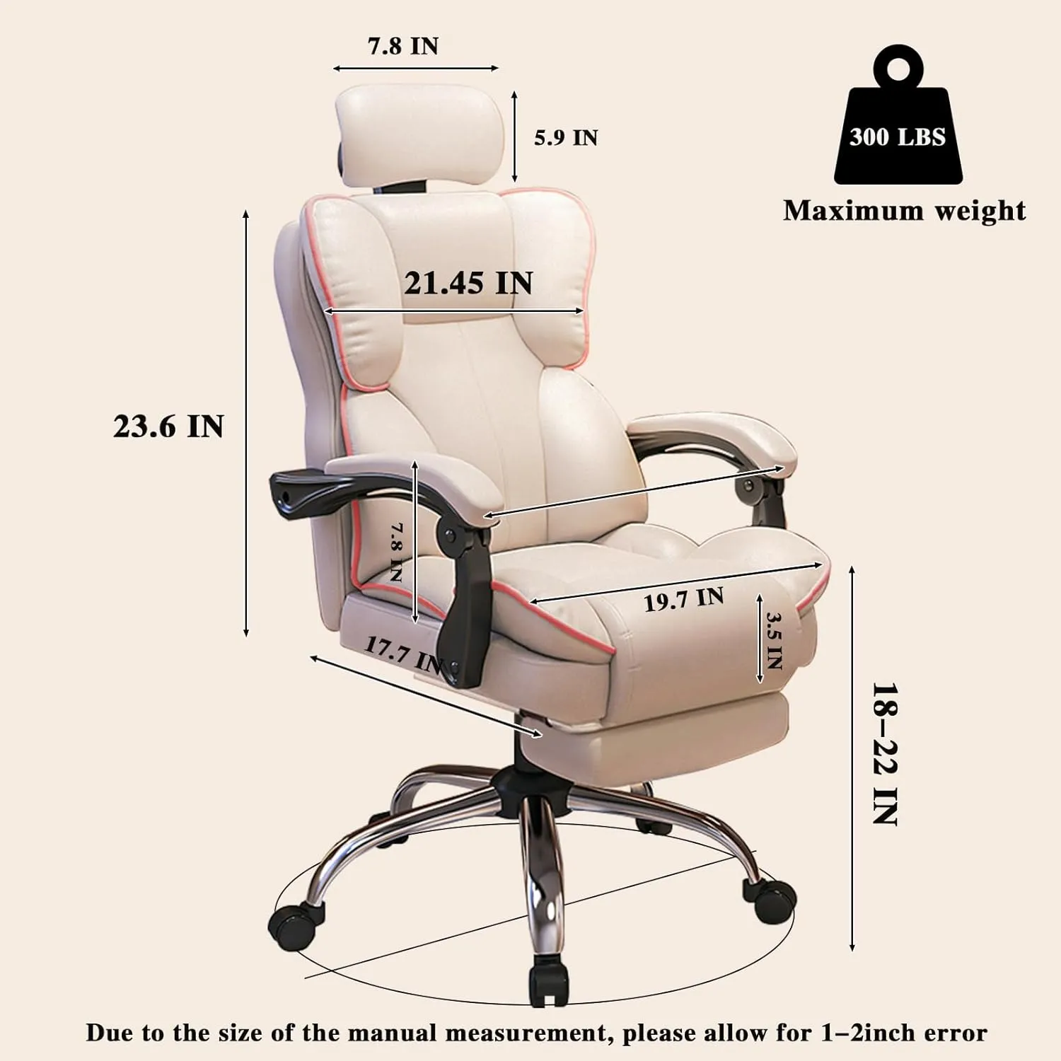 HDHDBA Executive Office Chair High Back Adjustable Home Computer Chairs Big and Tall Desk Chair Back Support Swivel PU Leather Chair with Lumbar Support