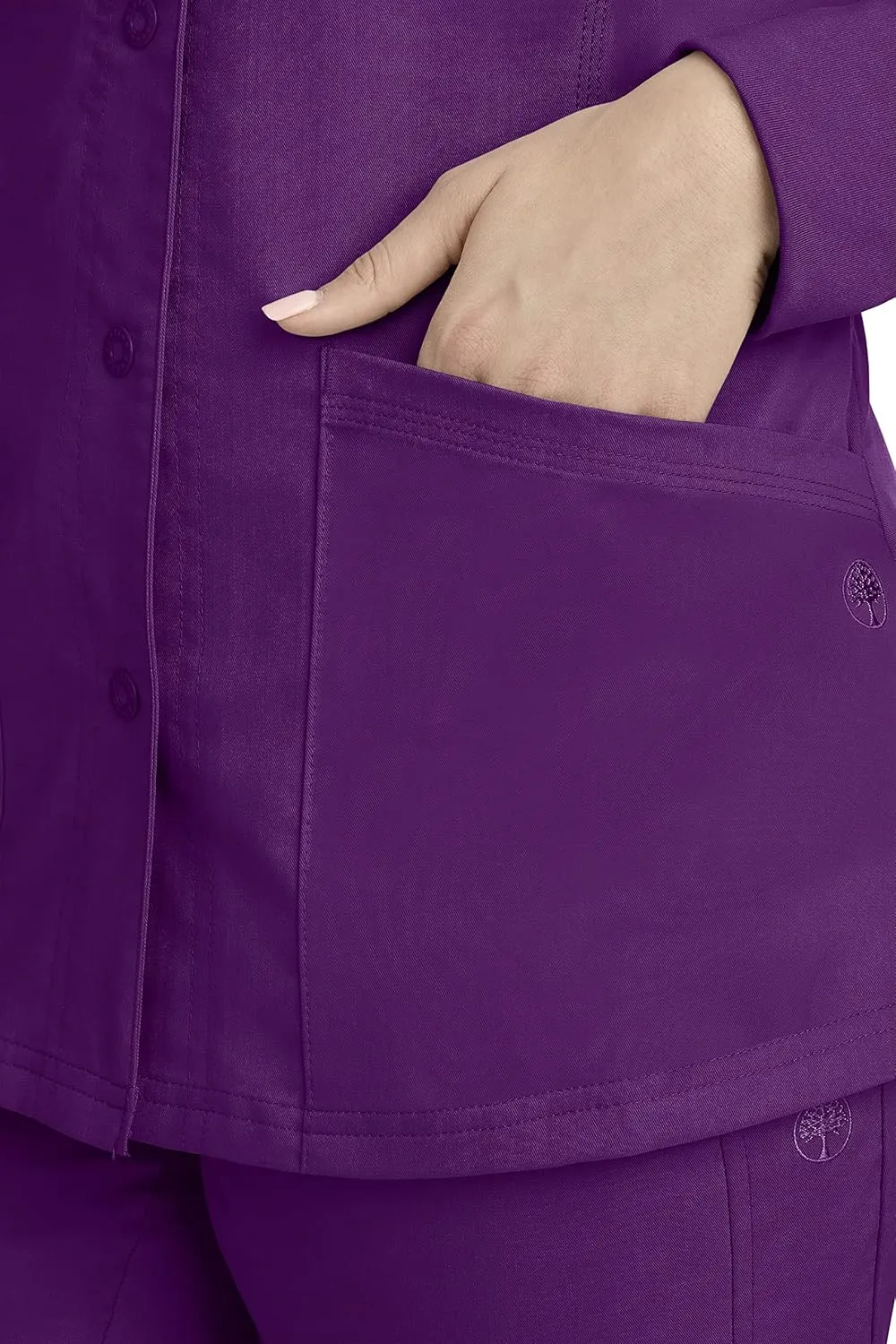 Healing Hands Women's Snap Front Scrub Jacket Daisy 2-Way Stretch Uniform 5063