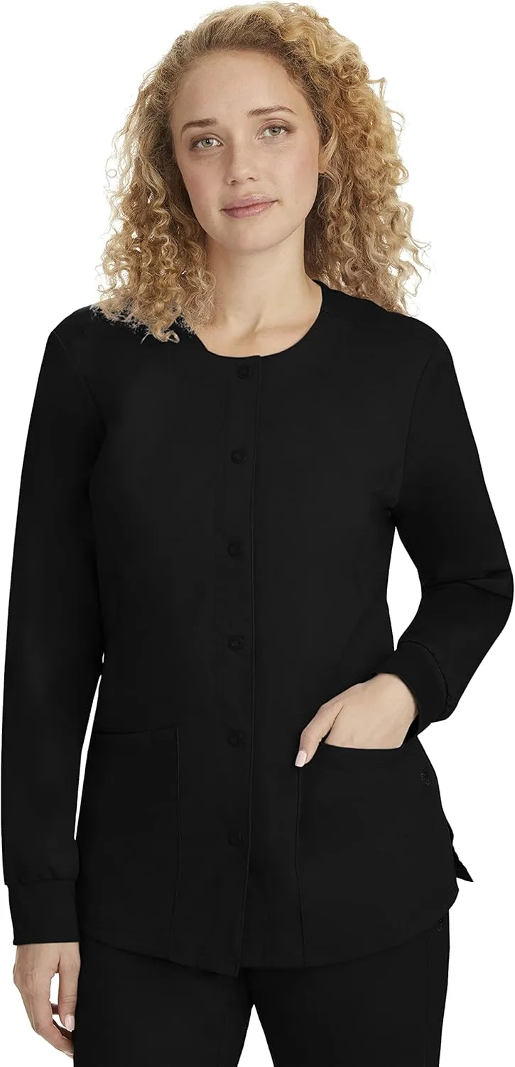 Healing Hands Women's Snap Front Scrub Jacket Daisy 2-Way Stretch Uniform 5063