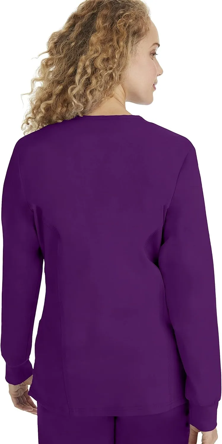 Healing Hands Women's Snap Front Scrub Jacket Daisy 2-Way Stretch Uniform 5063
