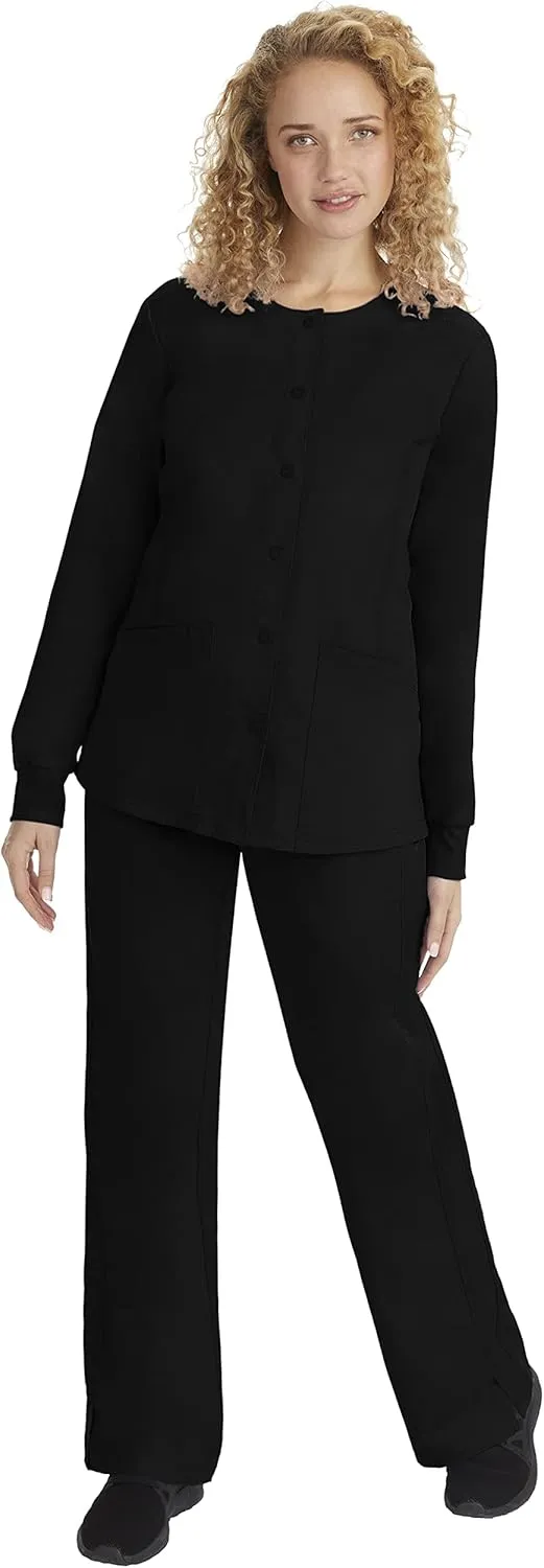 Healing Hands Women's Snap Front Scrub Jacket Daisy 2-Way Stretch Uniform 5063