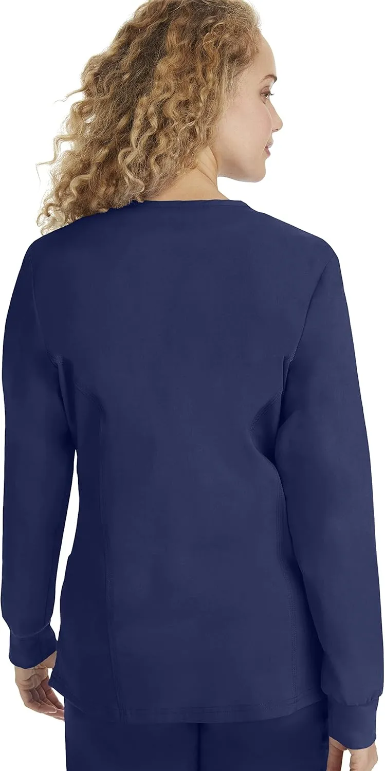 Healing Hands Women's Snap Front Scrub Jacket Daisy 2-Way Stretch Uniform 5063