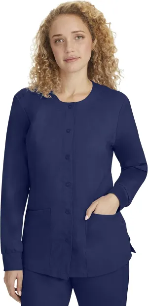 Healing Hands Women's Snap Front Scrub Jacket Daisy 2-Way Stretch Uniform 5063