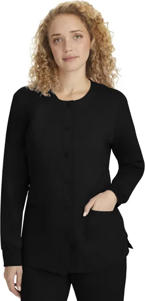 Healing Hands Women's Snap Front Scrub Jacket Daisy 2-Way Stretch Uniform 5063