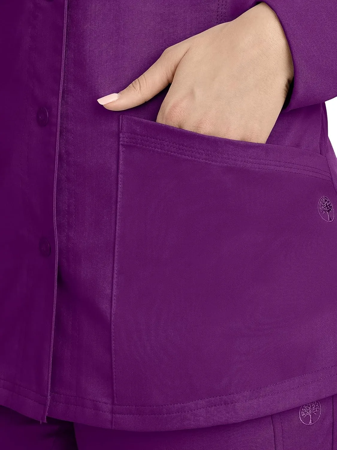 Healing Hands Women's Snap Front Scrub Jacket Daisy 2-Way Stretch Uniform 5063