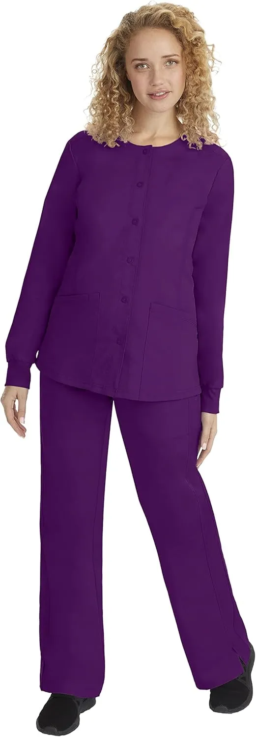 Healing Hands Women's Snap Front Scrub Jacket Daisy 2-Way Stretch Uniform 5063