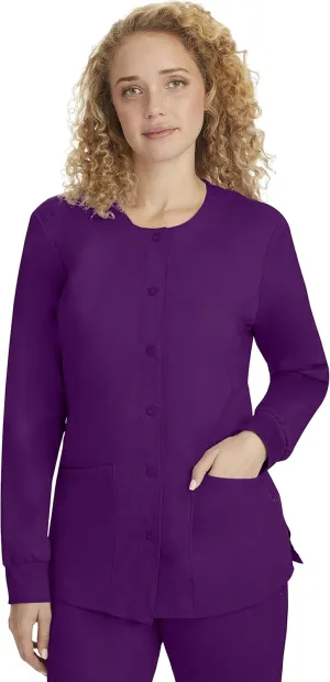 Healing Hands Women's Snap Front Scrub Jacket Daisy 2-Way Stretch Uniform 5063