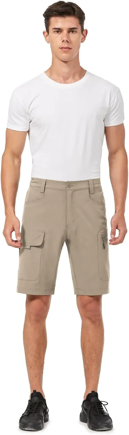 Hiauspor Men's Hiking Cargo Shorts 9"/10" Quick Dry Lightweight Waterproof for Golf Tactical Fishing Casual with 6 Pockets