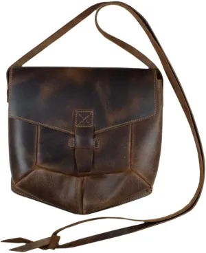Hide & Drink, Prisma-Shaped Shoulder Bag, Vintage Purse, Messenger and Crossbody Bag, Full Grain Leather, Handmade