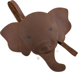 Hide & Play, Elephant-Shaped Shoulder Bag, Messenger Bag, Travel Bag for Men and Women, Full Grain Leather, Handmade, Bourbon Brown
