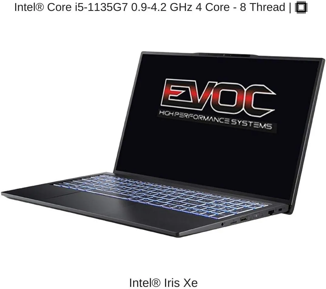 HIDevolution EVOC High Performance Systems N5501A (NS50MU) 15.6" FHD, 0.9 GHz i5-1135G7, Intel Iris Xe, 32 GB 3200MHz RAM, 16 TB PCIe SSD