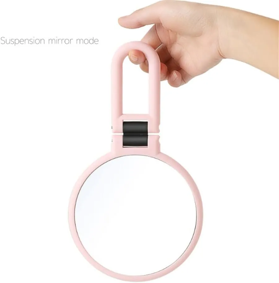 High definition double-sided makeup mirrors handheld desktop dressing handle mirrors portable foldable beauty mirrors 10x magnification