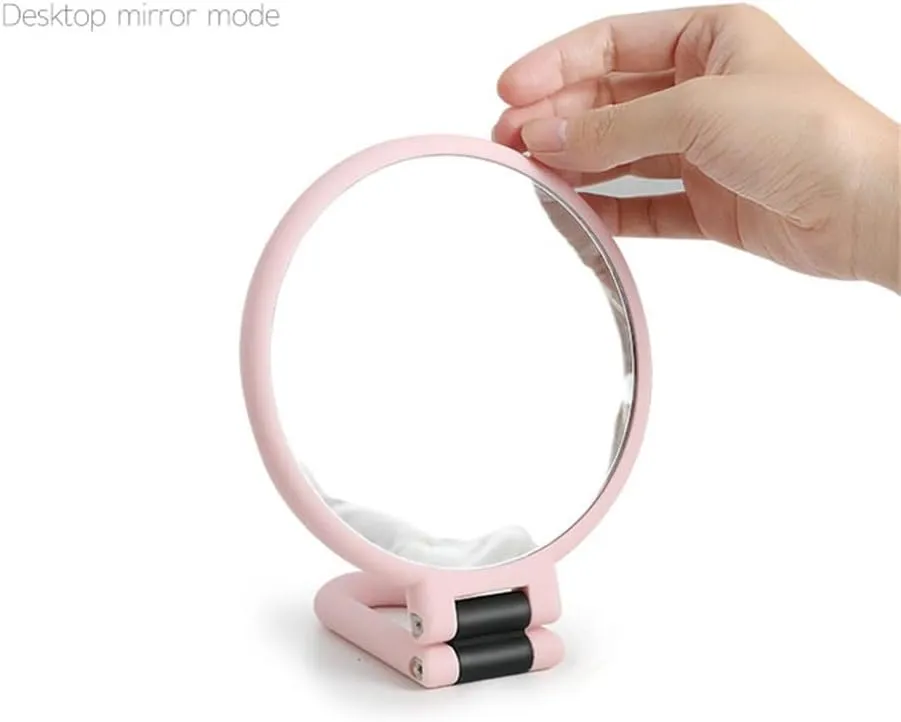High definition double-sided makeup mirrors handheld desktop dressing handle mirrors portable foldable beauty mirrors 10x magnification