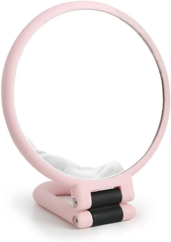 High definition double-sided makeup mirrors handheld desktop dressing handle mirrors portable foldable beauty mirrors 10x magnification