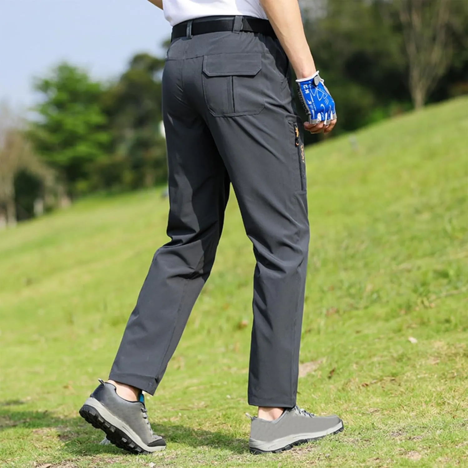 Hiking Pants Men with Belt 5 Pockets Waterproof Lightweight Quick Dry Travel Fishing Workout Outdoor Pant Active Wear