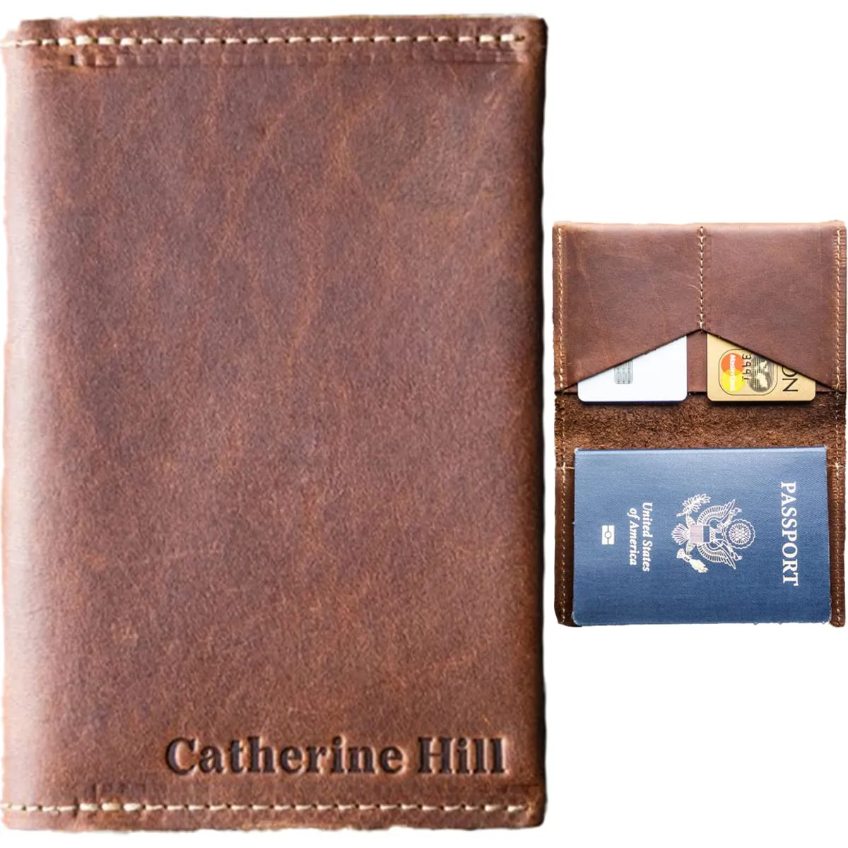 Holtz Leather Company, Handmade Personalized Leather Passport Cover, The Pioneer
