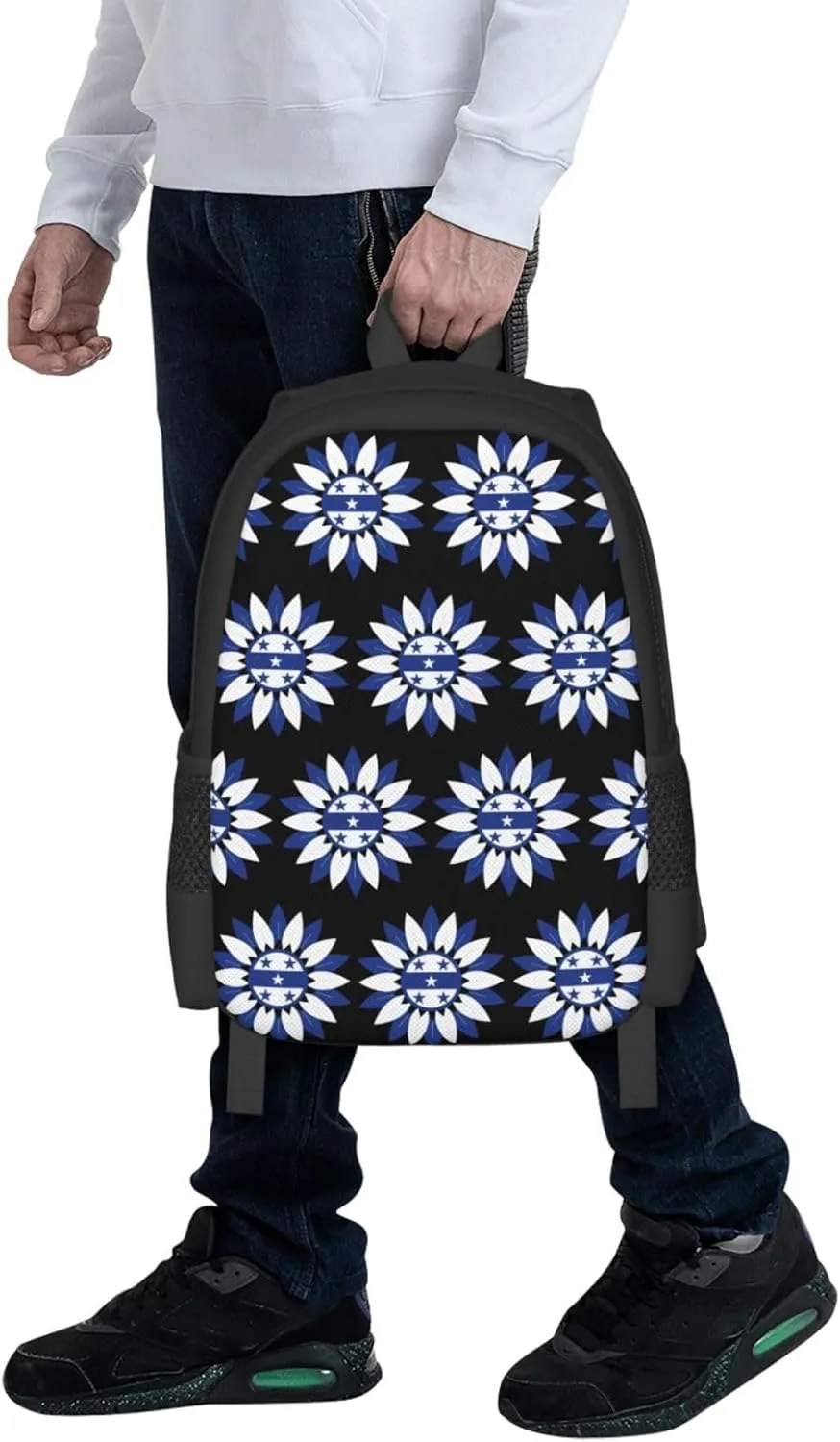 Honduras Sunflower Flag Casual Backpack Large Capacity Backpacks 15 Inch Laptop Back Pack Travel Rucksack Daypack Commuter Bags with Adjustable Strap for Camping