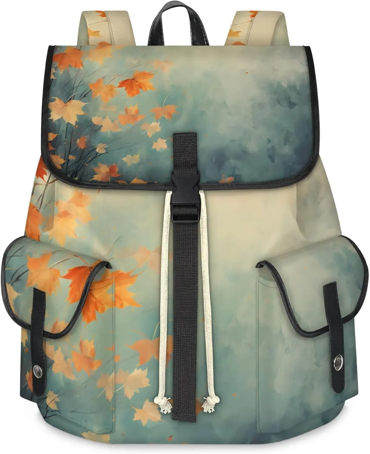 Honeybaby Vintage Waterproof Laptop Backpack for Men/Women Travel Essentials Backpack Expandable Carry On Bag with Anti-Theft Compartment Fits 15" Notebook Fall Maple Leaves