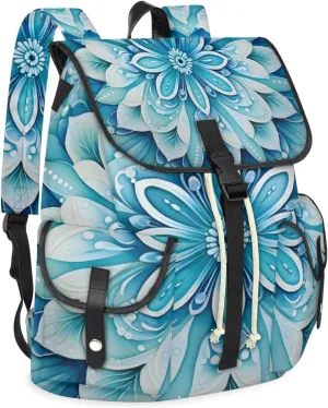 Honeybaby Vintage Waterproof Laptop Backpack for Men/Women Travel Essentials Backpack Expandable Carry On Bag with Anti-Theft Compartment Fits 15" Notebook Floral Design