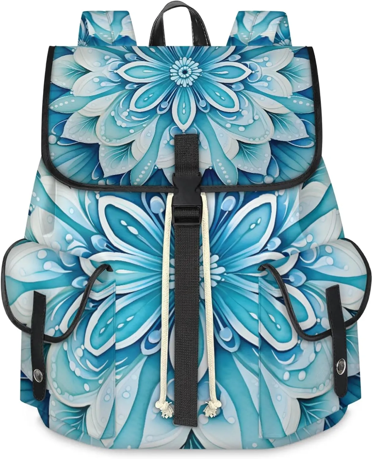 Honeybaby Vintage Waterproof Laptop Backpack for Men/Women Travel Essentials Backpack Expandable Carry On Bag with Anti-Theft Compartment Fits 15" Notebook Floral Design