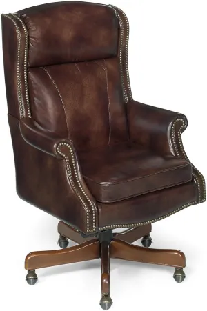 Hooker Furniture Merlin Executive Swivel Tilt Chair, Null, Brown
