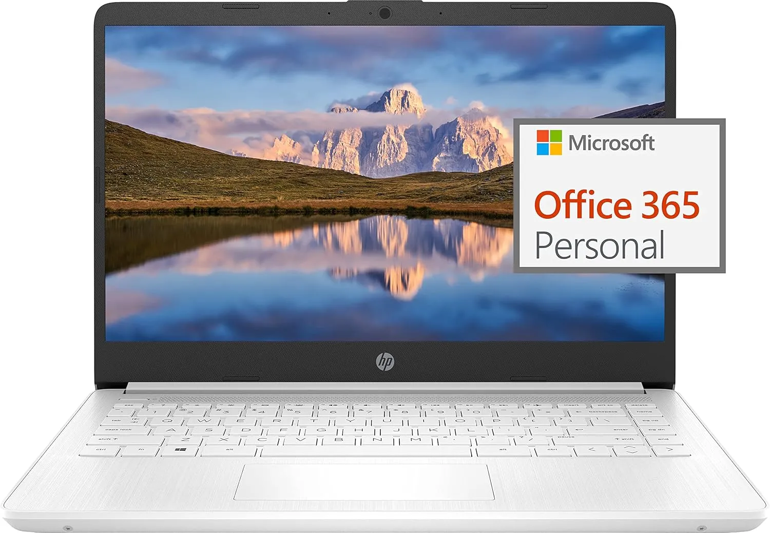 HP 14" Ultral Light Laptop for Students and Business, Intel Quad-Core, 8GB RAM, 192GB Storage(64GB eMMC 128GB Ghost Manta SD Card), 1 Year Office 365, USB C, Win 11 S