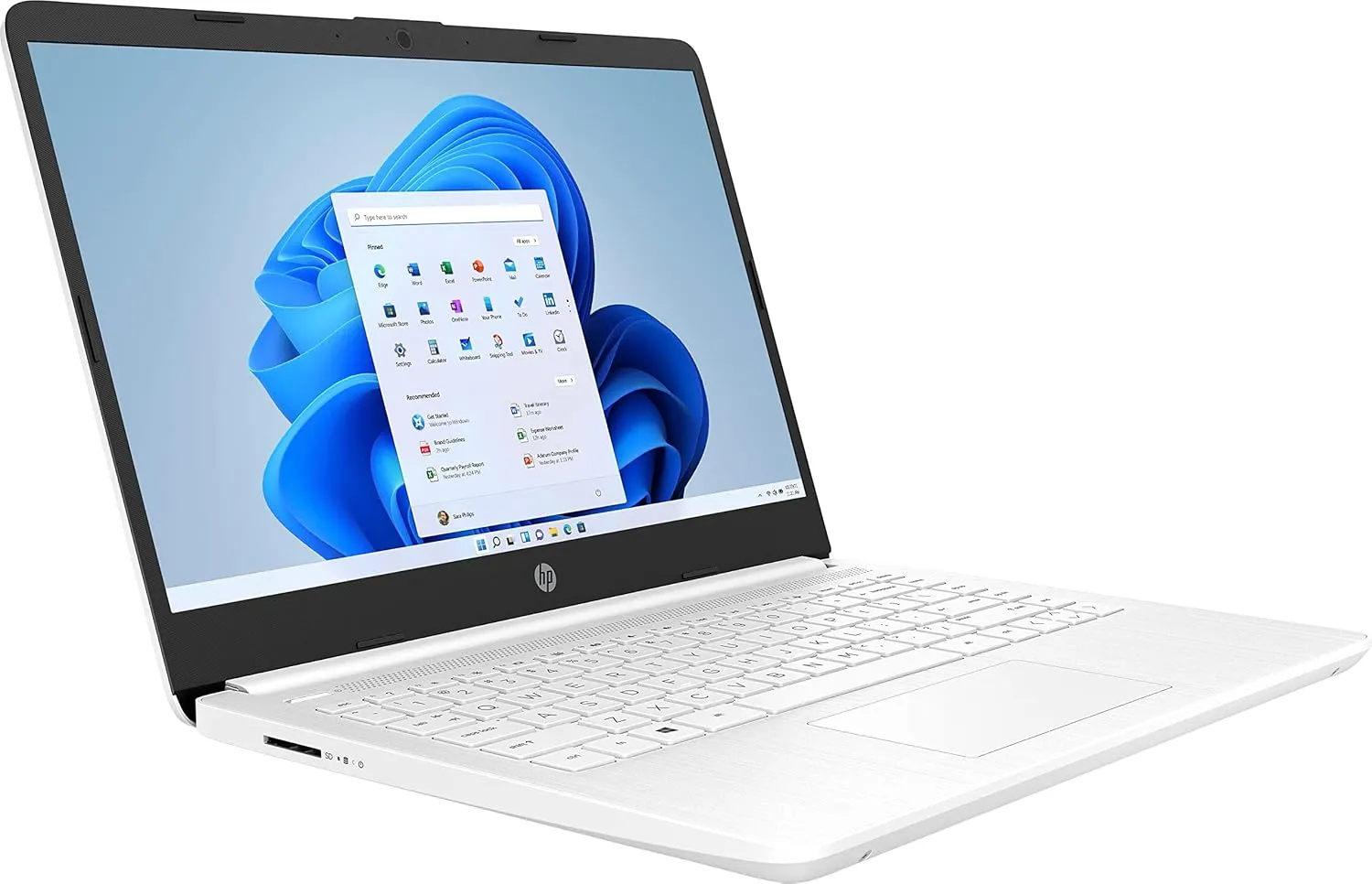 HP 14" Ultral Light Laptop for Students and Business, Intel Quad-Core, 8GB RAM, 192GB Storage(64GB eMMC 128GB Ghost Manta SD Card), 1 Year Office 365, USB C, Win 11 S