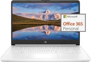 HP 14" Ultral Light Laptop for Students and Business, Intel Quad-Core, 8GB RAM, 192GB Storage(64GB eMMC 128GB Ghost Manta SD Card), 1 Year Office 365, USB C, Win 11 S