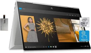 HP 2020 Envy x360 2-in-1 15.6" FHD Touchscreen Laptop Computer, Intel Core i7-10510U, 32GB RAM, 1TB PCIe SSD, Intel UHD Graphics, Bang & Olufsen, HD Webcam, Win 10, Silver, 32GB Snow Bell USB Card