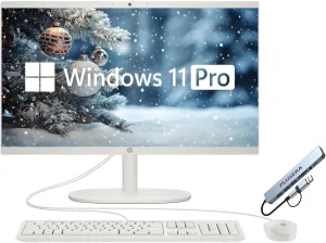 HP 21.5" FHD All-in-One Desktop Computer, 32GB RAM 1.2TB Storage (1TB SSD   256GB Docking Station Set), Dual-Core Intel Celeron, Windows 11 Pro with Microsoft Office Lifetime Suite, Keyboard & Mouse