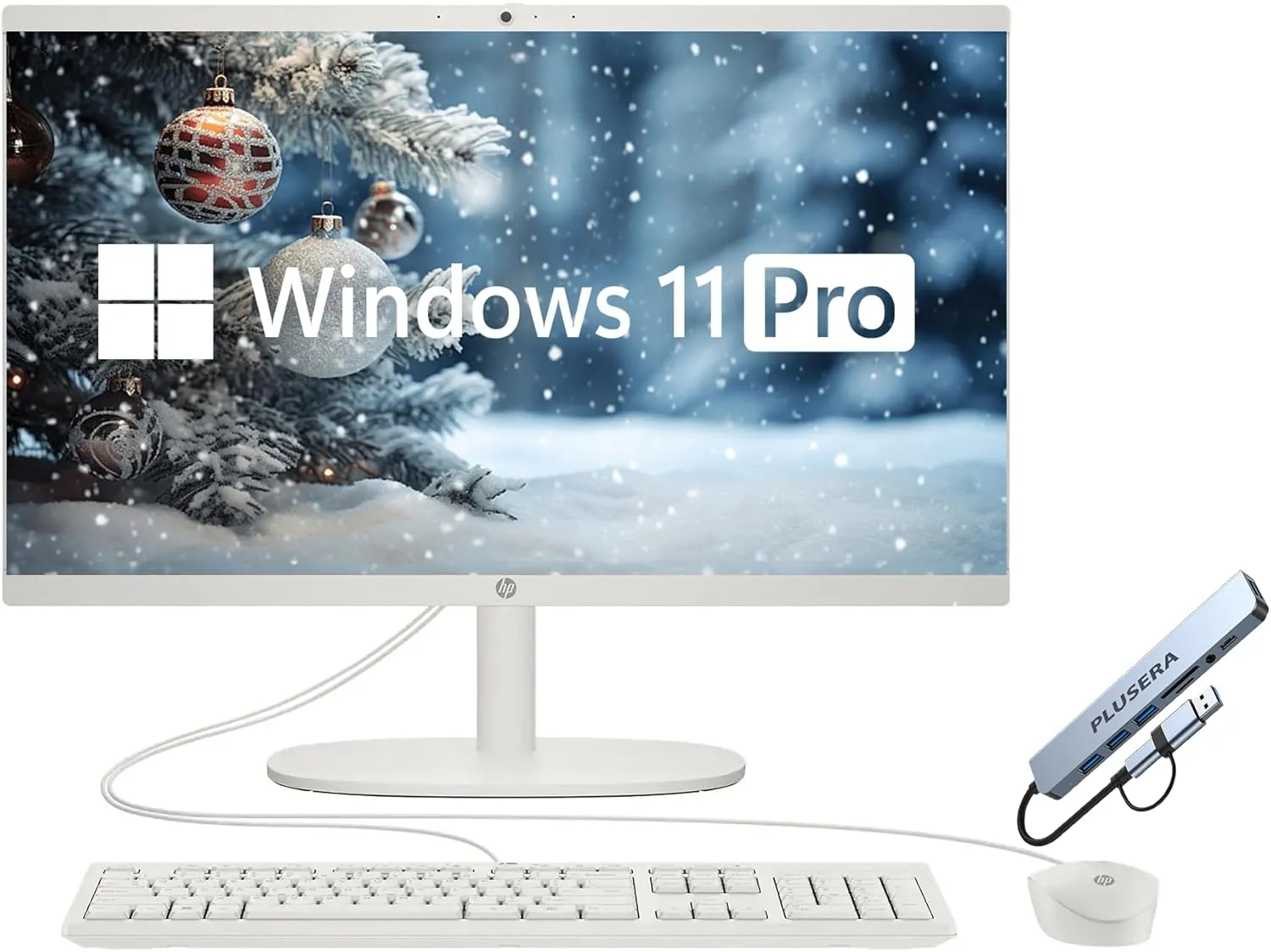 HP 21.5" FHD All-in-One Desktop Computer, 32GB RAM 1.2TB Storage (1TB SSD   256GB Docking Station Set), Dual-Core Intel Celeron, Windows 11 Pro with Microsoft Office Lifetime Suite, Keyboard & Mouse