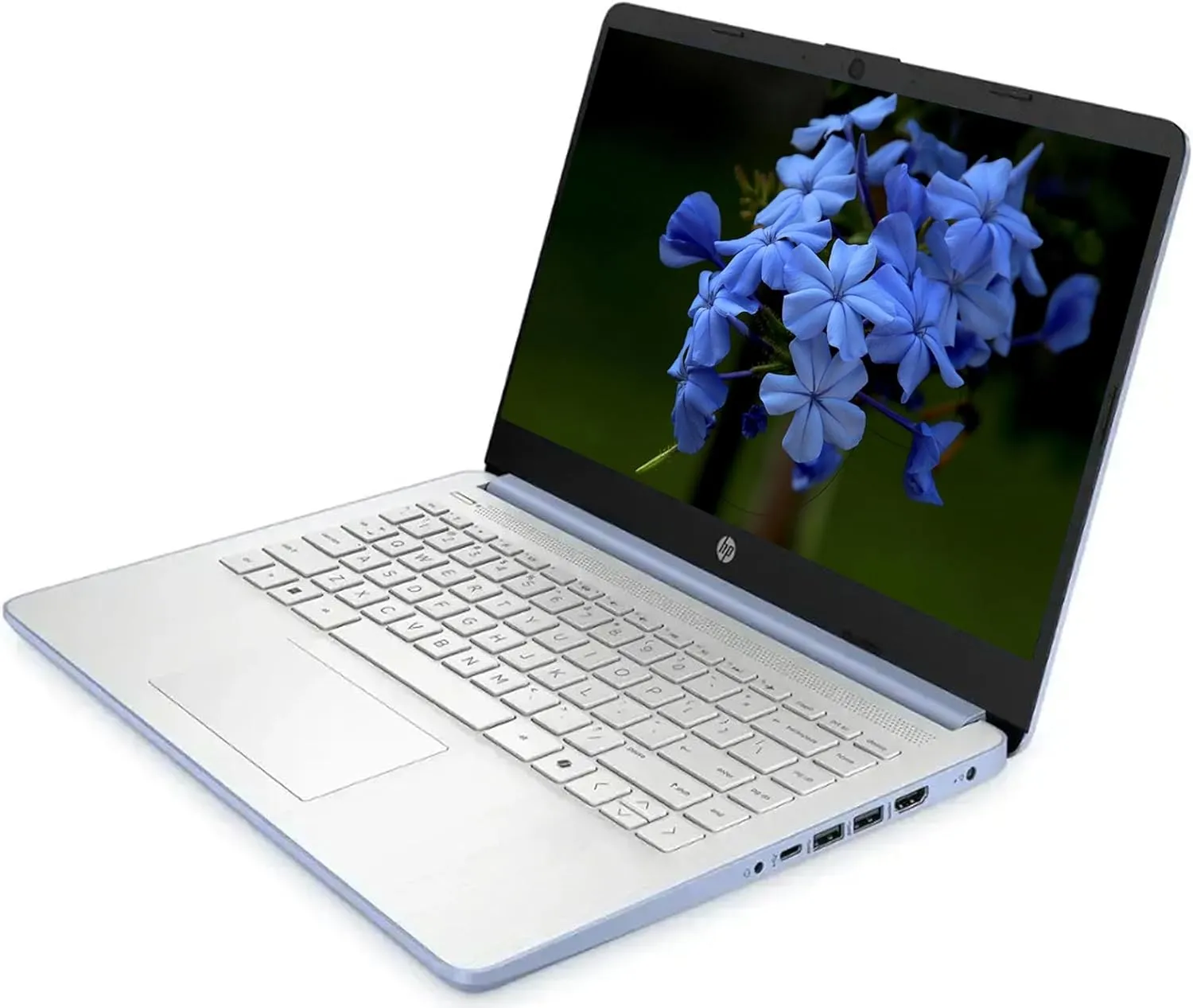 HP AI-Powered 14" HD Laptop with Microsoft Office and 1TB Cloud Storage Included for 1-Year| 8GB RAM| 128GB SSD & 128GB Portable SSD| Intel 4-Core CPU| Webcam| Ultra Light|Windows 11| RK Bundle| Blue