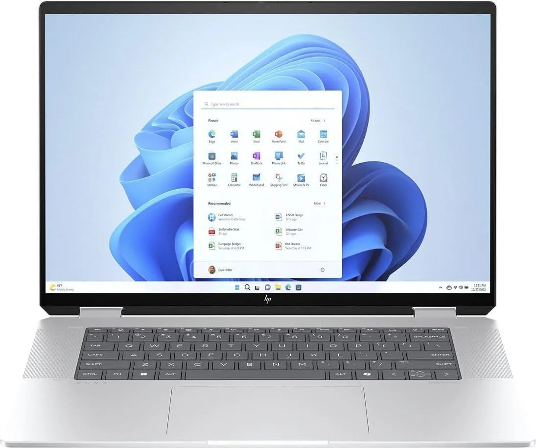 HP Envy x360 2-in-1 AI PC Laptop | 16" WUXGA IPS Touch | Intel 12-core Ultra 5 125U (>i7-1335U) | 16GB DDR5 512GB SSD Backlit Thunderbolt USB-C Poly Studio Privacy Camera Win11Pro Silver   HDMI Cable