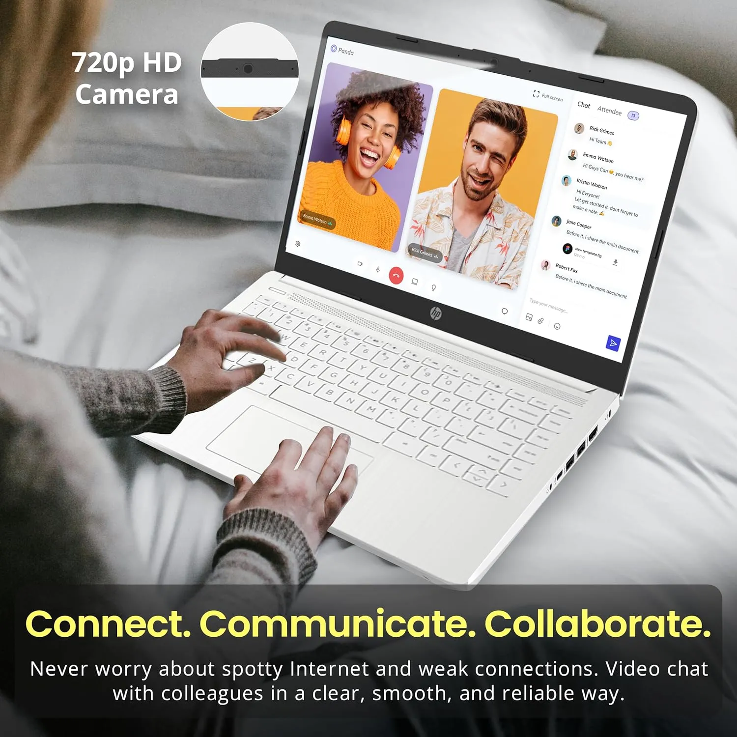 HP Flagship 14" HD Laptop with 1 Year Office 365 | 16GB RAM | 1.22TB Storage(64GB EMMC & 160GB Docking Station Set & 1TB Cloud Storage) | Intel 4-Core Processor | Webcam | Win 11s | White